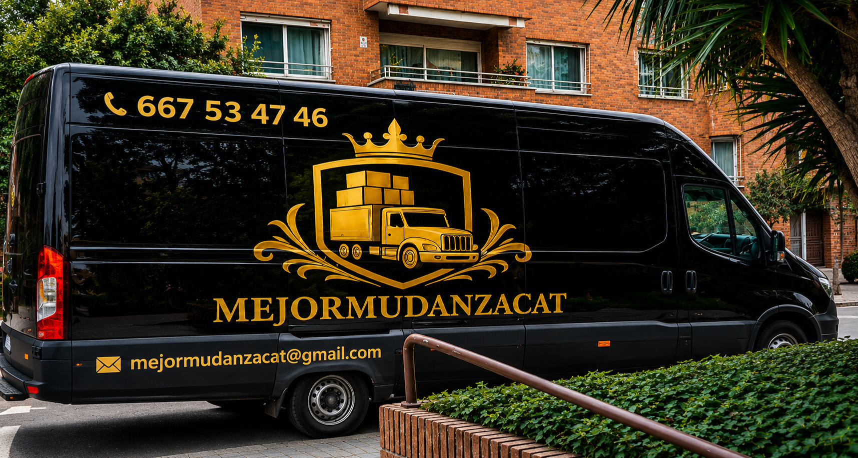 Camión oficial MEJORMUDANZACAT — mudanzas premium en Europa